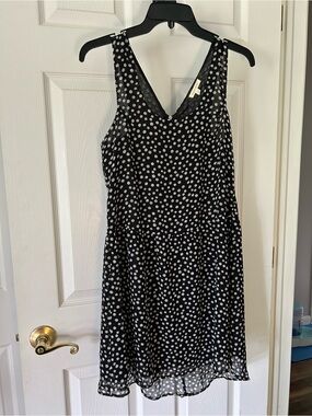 Under Skies Black Dress with White Polka Dots